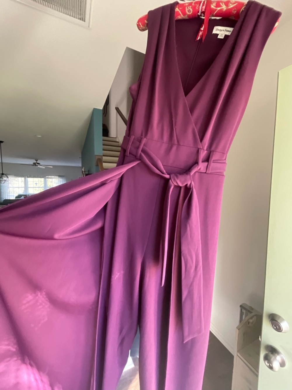 Eggplant/deep plum skirted leg jumpsuit, new, sz 14